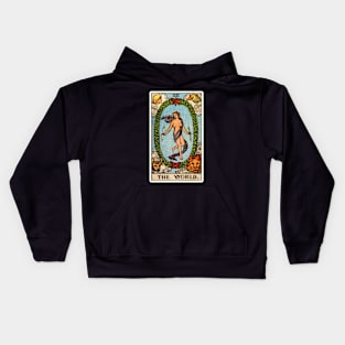 XXI. The World Tarot Card Kids Hoodie